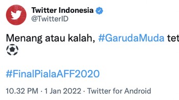 Tetap dukung apapun hasilnya. Foto: Twitter