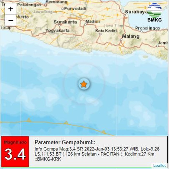 gempa pacitan M 3,4
