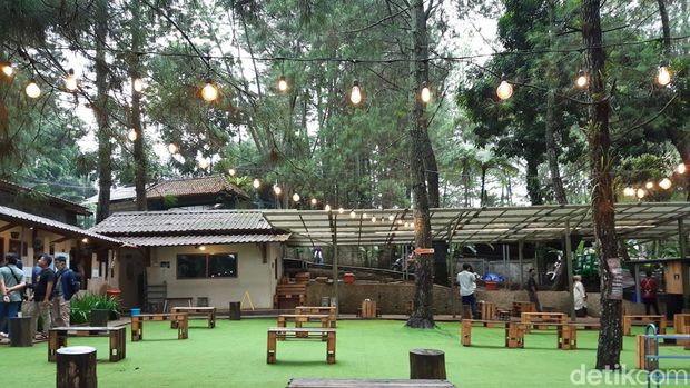 Menikmati secangkir kopi di tengah rimbunnya pepohonan Kopi Daong Bogor