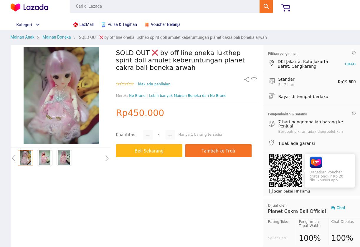 spirit doll atau boneka arwah
