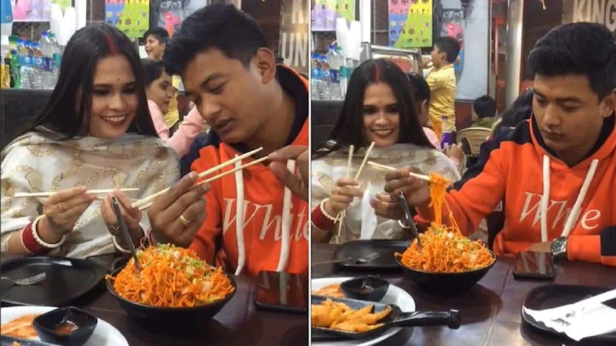 Video Bucin Suami Ajarkan Istrinya Makan Pakai Sumpit Ini Jadi Viral
