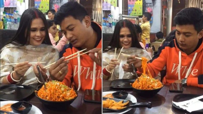 Video Bucin Suami Ajarkan Istrinya Makan Pakai Sumpit Ini Jadi Viral