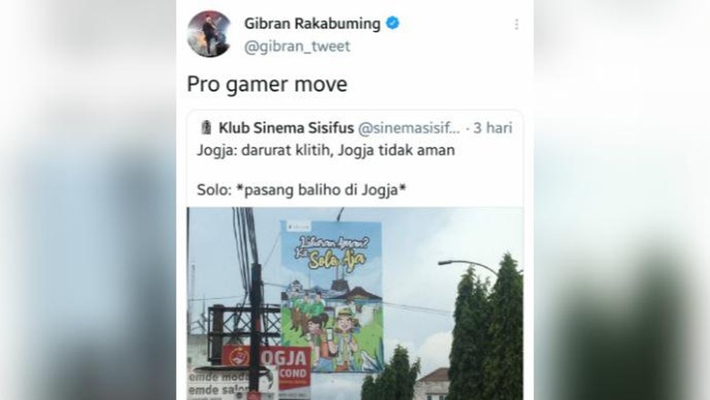 Viral baliho iklan wisata aman Kota Solo dipasang di Yogyakarta dikaitkan dengan maraknya klithih.