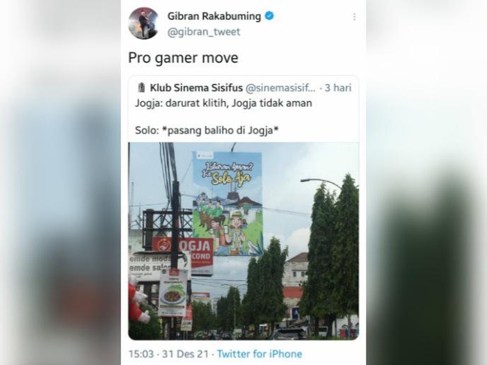 Viral baliho iklan wisata aman Kota Solo dipasang di Yogyakarta dikaitkan dengan maraknya klithih.
