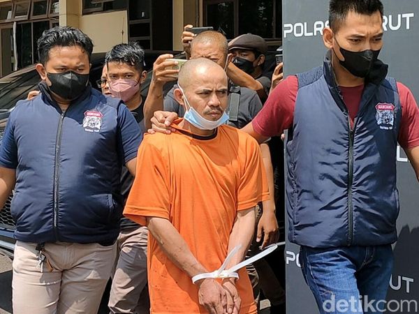 Polisi Pamerkan Hendi, Pria yang Tega Bunuh Istri Sendiri di Garut