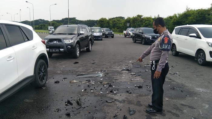 Lokasi kecelakaan di exit Tol Serpong (istimewa)