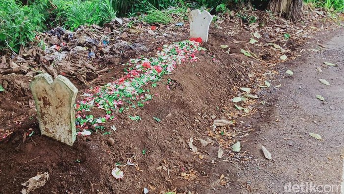 Sebuah video warga menemukan gundukan makam di pinggir jalan Pasuruan viral. Berikut foto-foto dari dekat makam tersebut.