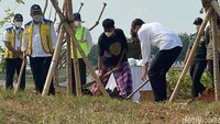 Dalam momen itu Jokowi juga mengajak seorang warga untuk membantu menanam pohon. warga yang beruntung itu adalah Doni Setiyawan, warga desa Trembul.