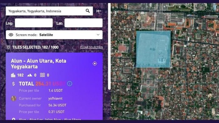 Tangkapan layar penjualan Alun-alun Utara Yogyakarta di media sosial.