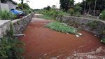 Hiii...Sungai Ledeng di Mojokerto Berwarna Merah Darah