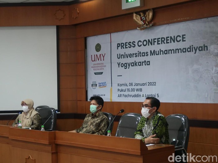 Jumpa pers kasus kekerasan seksual mahasiswa UMY, Bantul, Kamis (6/1/2022).