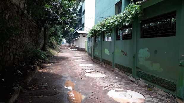 Kondisi sumur resapan di Salemba, Senen usai dibersihkan.