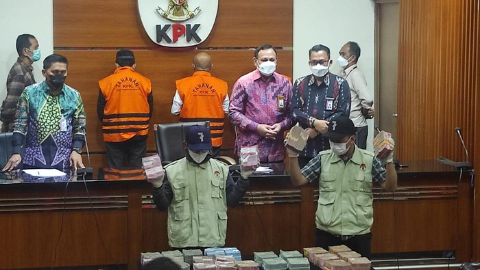 Konferensi pers penetapan tersangka Wali Kota Bekasi Rahmat Effendi (Azhar-detikcom)