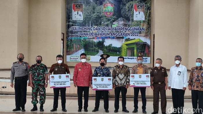Launching dan sosialisasi dana desa (DD) Kabupaten Ciamis 2022. Tahun ini Ciamis mendapatkan DD sebesar Rp 270 miliar