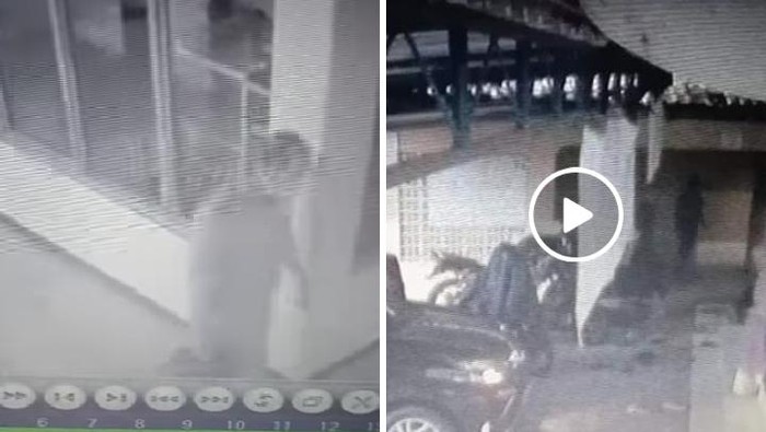 Tangkapan layar aksi pencurian ransel di Masjdi Prambanan Klaten yang viral di medsos, Kamis (6/1/2022)