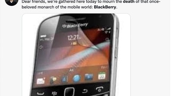 Dear friend, di sini kita semua mengenang yang dulu adalah monarki di dunia mobile, BlackBerry, tulis netizen ini. Foto: Twitter