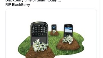 Ilustrasi sederhana untuk memperingati kematian BlackBerry. Foto: Twitter