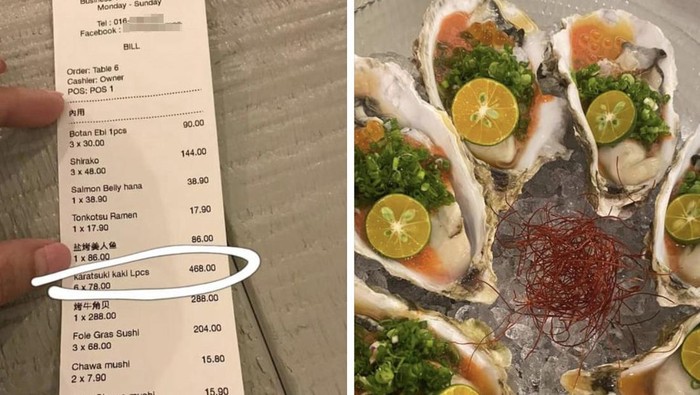 Makan 6 Buah Tiram Segar, Orang Ini Kaget Harganya  Rp 1,6 Juta