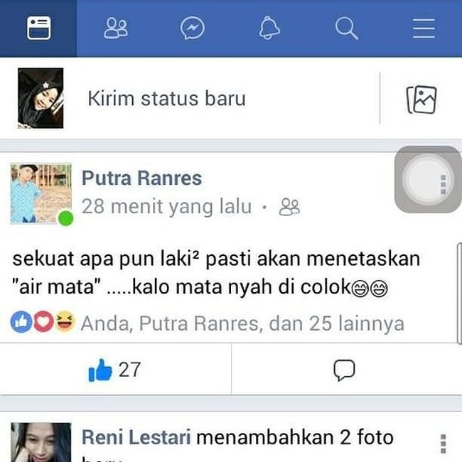 Karena sekuat apapun seseorang, pasti akan mengeluarkan air mata jika matanya dicolok. Benar nggak nih? Foto: Instagram/@duhreceh.id