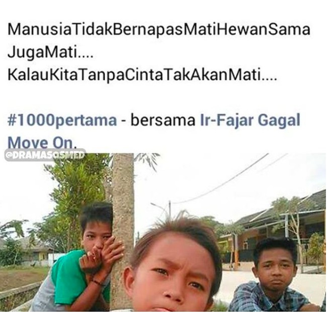 Ada yang paham maksud dari status ini apa? Mungkin lebih baik belajar menulis dulu deh sebelum membuat status. Foto: Instagram/@dramasosmed