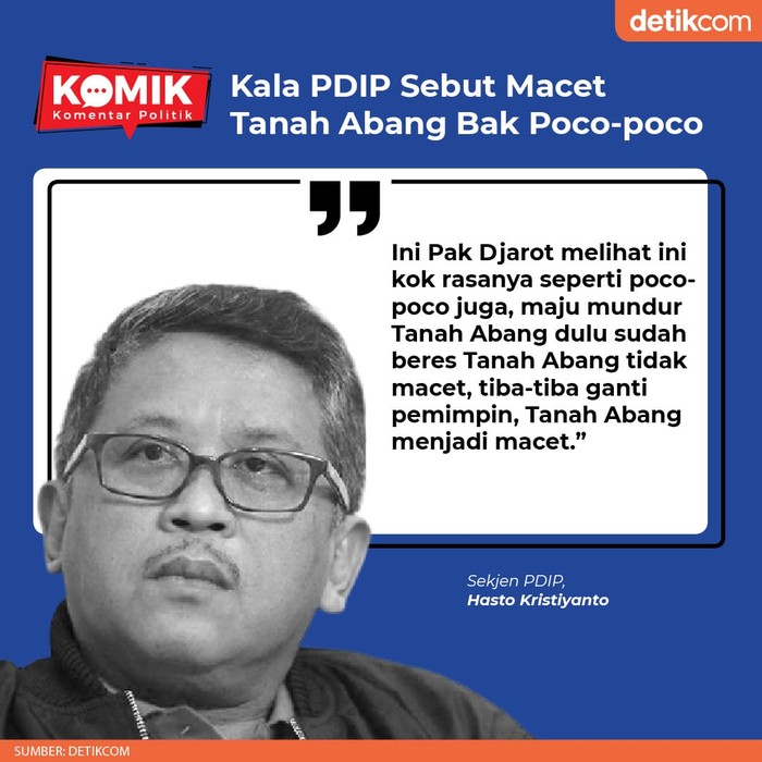 Kala PDIP Sebut Macet Tanah Abang Bak Poco-poco (Tim Infografis detikcom) Kala PDIP Sebut Macet Tanah Abang Bak Poco-poco (Tim Infografis detikcom)