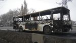 Deretan Bangkai Mobil yang Hangus Terbakar dalam Kerusuhan Kazakhstan