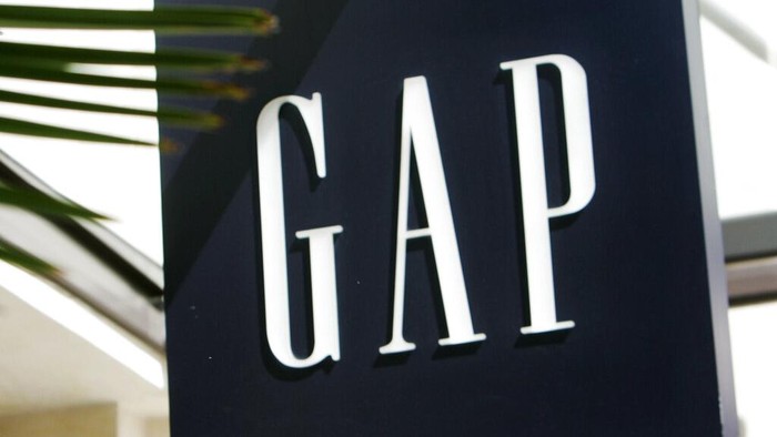 FILE - In this Thursday, April 12, 2007 file photo, A sign at a Gap store is seen in The Grove shopping area in Los Angeles. A dozen retailers including Gap and H&M are collaborating on a campaign this fall to enlist customers to combat bad behavior against retail workers. The campaign is being spearheaded by Open to All and two other groups, and comes as workers face increased harassment as they try to enforce social distancing and mask protocols during the pandemic.  (AP Photo/Reed Saxon, File)