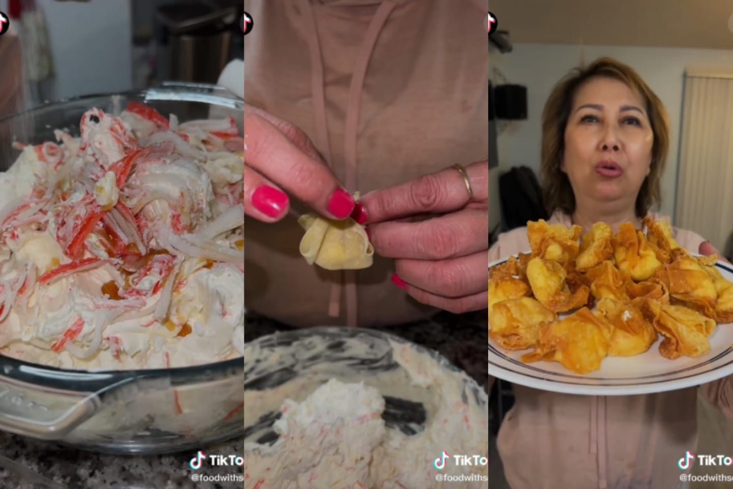 Crab Rangoon, Camilan Viral di TikTok. Berupa Pangsit Goreng Isi Crabstick dan Cream Cheese.