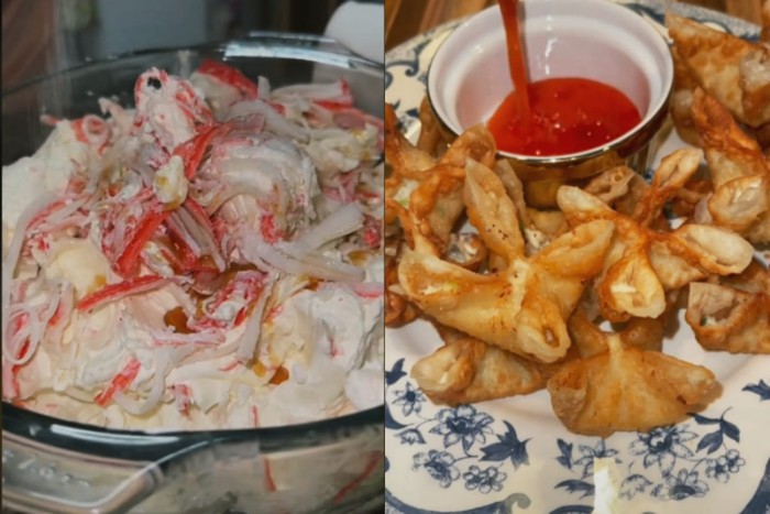 Crab Rangoon, Camilan Viral di TikTok. Berupa Pangsit Goreng Isi Crabstick dan Cream Cheese.
