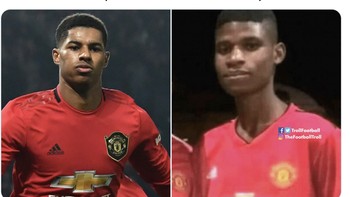 Perbandingan Rashford di dalam dan luar ruangan. Foto: Twitter