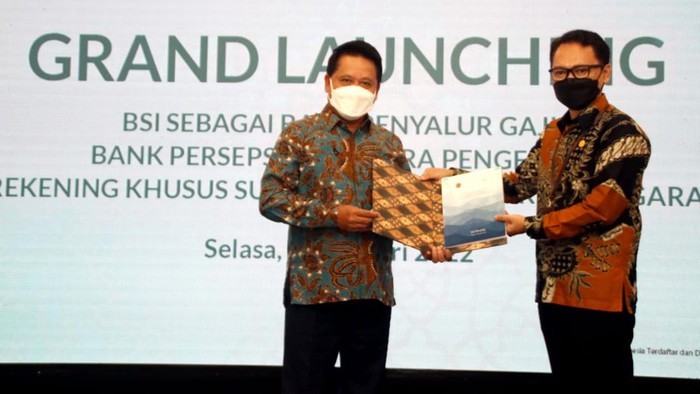 Grand launching BSI dan Kementerian Keuangan digelar sebagai bank penyalur gaji, bank persepsi dan mitra pengelolaan rekening khusus SBSN.