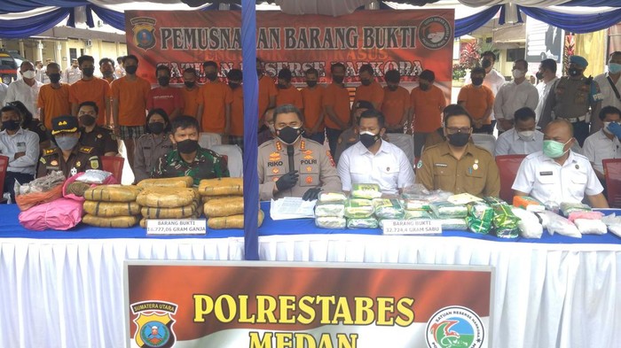 Polrestabes Medan Musnahkan 33 Kg Sabu Hasil Tangkapan