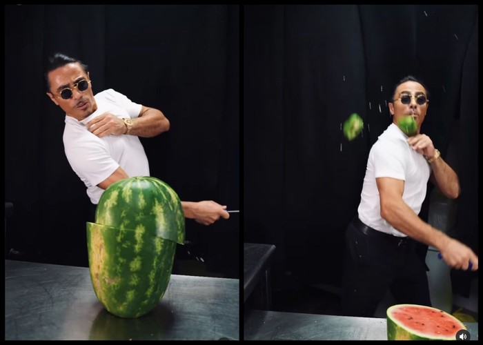 Salt Bae Pamer Aksi Baru, Iris Buah Bak Fruit Ninja!