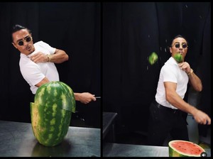Salt Bae Pamer Aksi Baru, Iris Buah Bak Fruit Ninja!