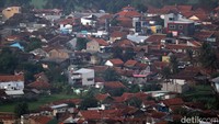 Penampakan kawasan Bandung Timur dilihat dari ketinggian, Rabu (12/1/2022).