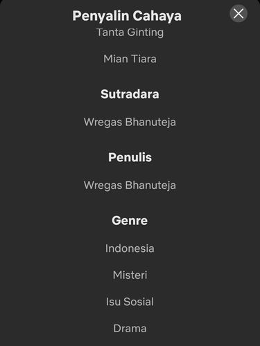 Nama penulis skenario Penyalin Cahaya hilang dari credit title.