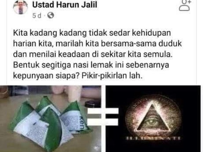 Ustaz Ini Sebut Nasi Lemak Bungkus Daun Pisang Mirip Simbol Illuminati