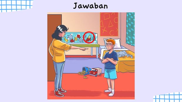 Ada burung kakak di aquarium.