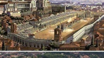 Circus Maximus dulu dan sekarang. Foto: Brightside