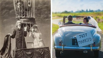 Foto pernikahan dulu dan sekarang. Foto: Brightside