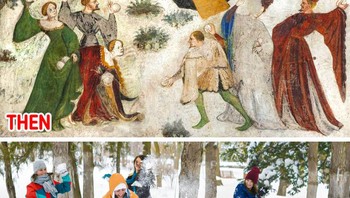 Perbandingan main salju dulu dan sekarang. Foto: Brightside 