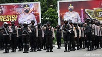 Peresmian tim patroli Perintis Presisi dilakukan di Lapangan Polda Metro Jaya, Jakarta, Kamis (13/1/2022).