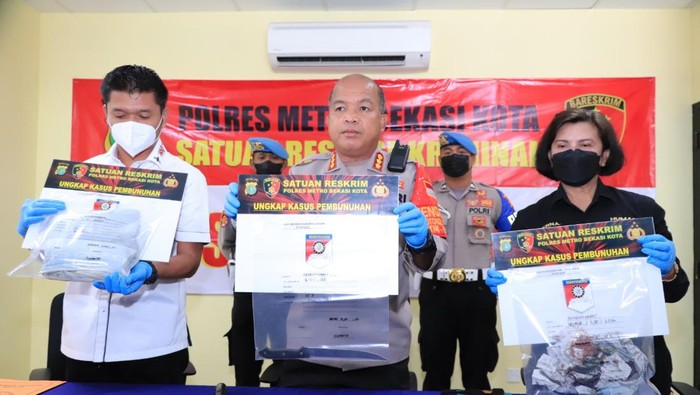 Konferensi pers terkait pembunuhan perempuan di Bekasi (Dok Polres Metro Bekasi Kota)