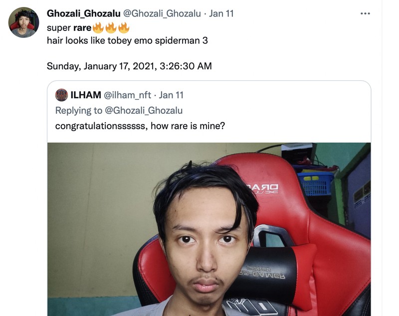 Meme selfie langka Ghozali