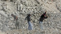 Pekerja Palestina mengumpulkan logam untuk dijual dan mengumpulkan puing-puing dari bangunan yang hancur untuk membuat batu bata beton daur ulang untuk digunakan dalam rekonstruksi bangunan yang rusak akibat perang. Pekerja Palestina mengumpulkan logam untuk dijual dan mengumpulkan puing-puing dari bangunan yang hancur untuk membuat batu bata beton daur ulang untuk digunakan dalam rekonstruksi bangunan yang rusak akibat perang.
