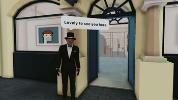 Perusahaan Metaverse Decentraland membuat seluruh item di game mereka menjadi NFT. Nah, salah satu perusahaan lelang terbesar Sotheby’s, membuka galeri mereka di dunia Metaverse itu. Pengunjung bisa datang untuk melihat-lihat koleksi NFT yang dilelang Shoteby’s. Foto: queue-it