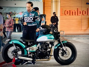 Uniknya Jaket G20 Jokowi yang Dipakai Saat Naik Motor RI-1 Custom di NTB