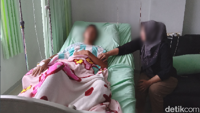 Salah seorang korban lingkaran setan terbaring di RSUD Pangandaran