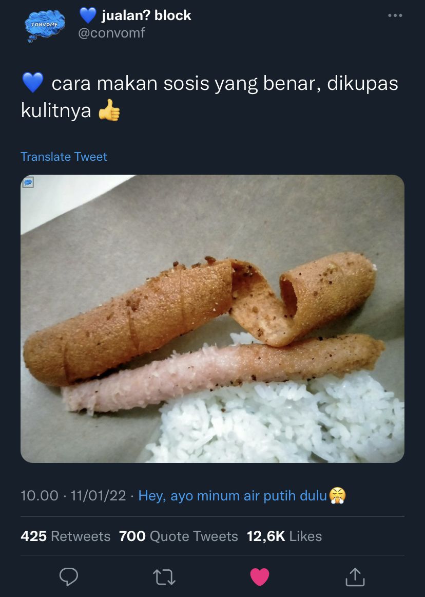 Sosis Tanpa Kulit Jadi Sekte Makan Terbaru di Twitter