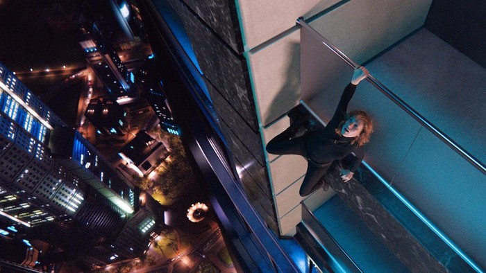 This image provided by Universal Pictures shows Jessica Chastain in a scene from the film  The 355. (Universal Pictures via AP)